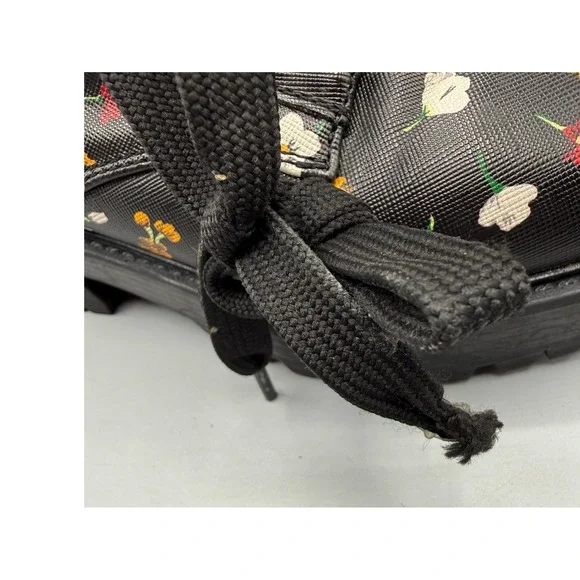 Guess Fearne Womens Black Floral Combat Boots Side Zip Lug Sole GWFEARNE Size 6M - Picture 6 of 15